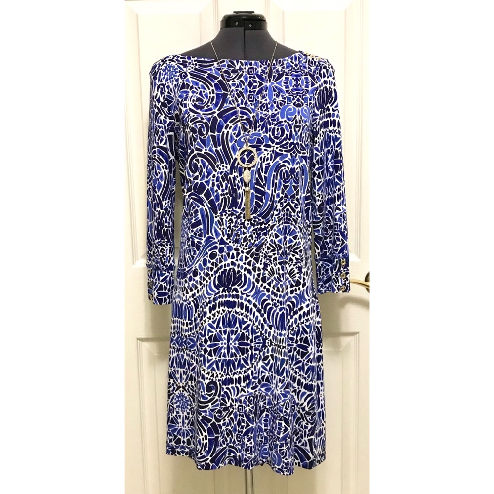 Lilly Pulitzer Sophie Dress Indigo Home Slice Medium